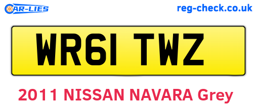 WR61TWZ are the vehicle registration plates.