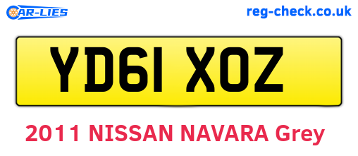 YD61XOZ are the vehicle registration plates.