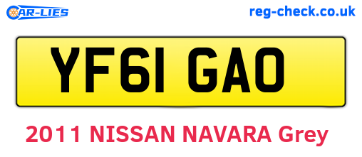 YF61GAO are the vehicle registration plates.