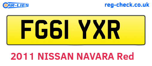 FG61YXR are the vehicle registration plates.