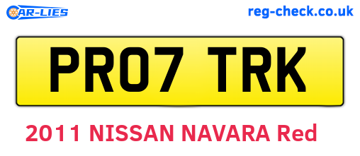 PR07TRK are the vehicle registration plates.