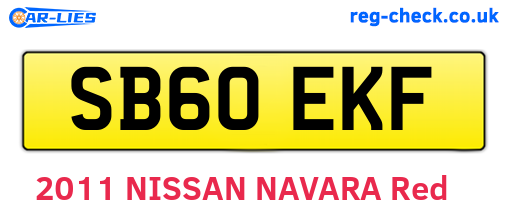 SB60EKF are the vehicle registration plates.