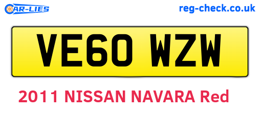 VE60WZW are the vehicle registration plates.