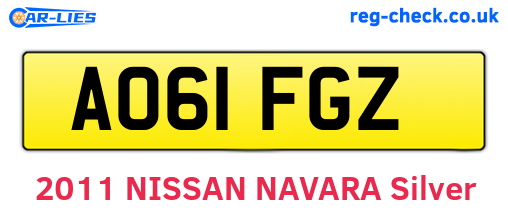 AO61FGZ are the vehicle registration plates.