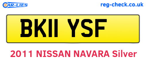 BK11YSF are the vehicle registration plates.