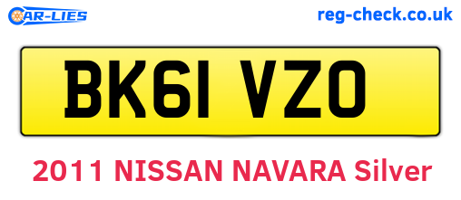BK61VZO are the vehicle registration plates.