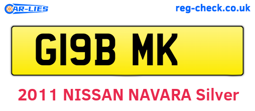 G19BMK are the vehicle registration plates.
