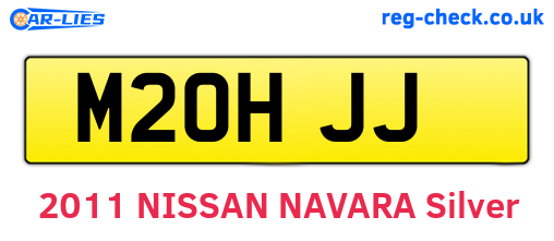 M20HJJ are the vehicle registration plates.