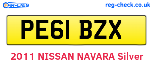 PE61BZX are the vehicle registration plates.