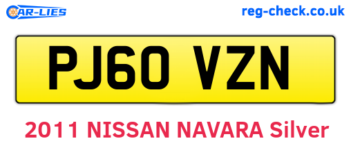 PJ60VZN are the vehicle registration plates.