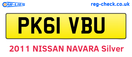 PK61VBU are the vehicle registration plates.