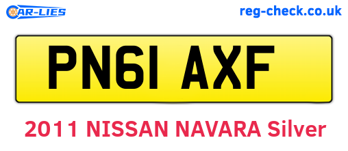 PN61AXF are the vehicle registration plates.