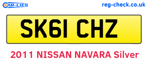 SK61CHZ are the vehicle registration plates.
