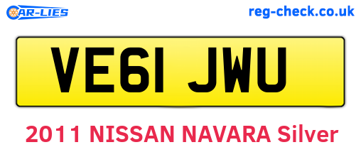 VE61JWU are the vehicle registration plates.