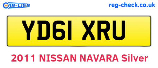 YD61XRU are the vehicle registration plates.