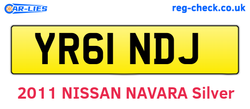YR61NDJ are the vehicle registration plates.