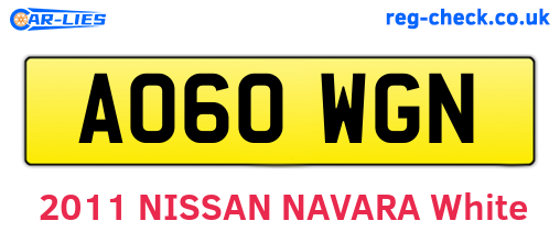 AO60WGN are the vehicle registration plates.