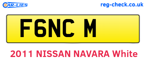 F6NCM are the vehicle registration plates.