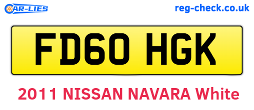 FD60HGK are the vehicle registration plates.