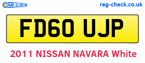 FD60UJP are the vehicle registration plates.