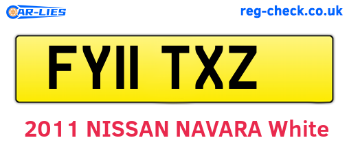 FY11TXZ are the vehicle registration plates.