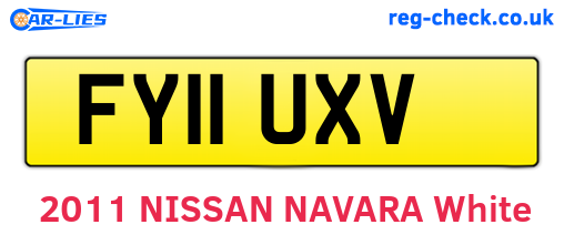 FY11UXV are the vehicle registration plates.