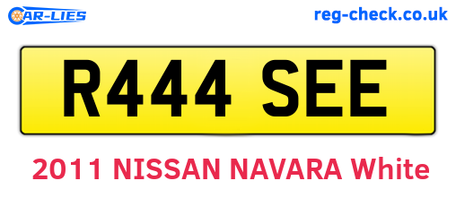 R444SEE are the vehicle registration plates.