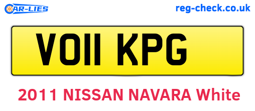 VO11KPG are the vehicle registration plates.