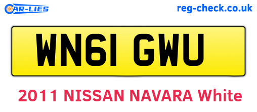 WN61GWU are the vehicle registration plates.