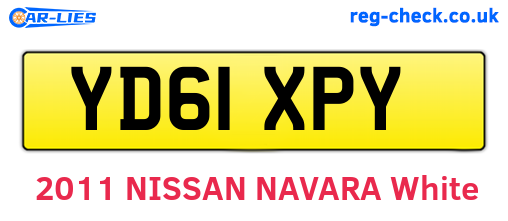 YD61XPY are the vehicle registration plates.