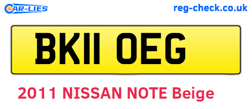 BK11OEG are the vehicle registration plates.
