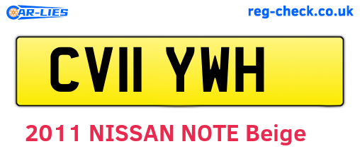 CV11YWH are the vehicle registration plates.
