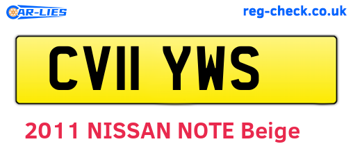 CV11YWS are the vehicle registration plates.