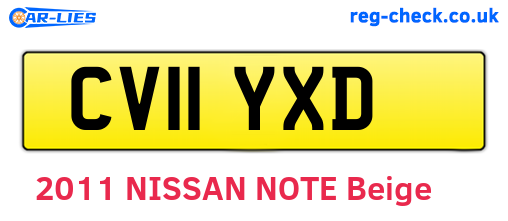 CV11YXD are the vehicle registration plates.