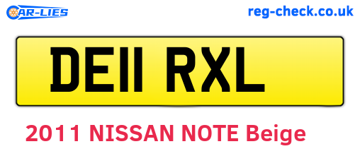 DE11RXL are the vehicle registration plates.
