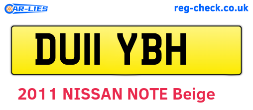 DU11YBH are the vehicle registration plates.