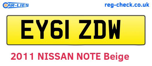 EY61ZDW are the vehicle registration plates.