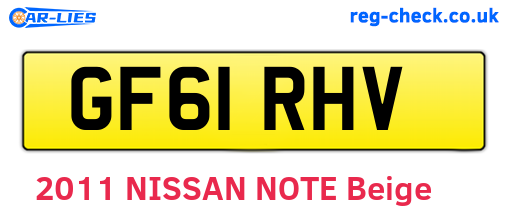 GF61RHV are the vehicle registration plates.