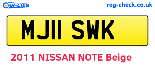 MJ11SWK are the vehicle registration plates.