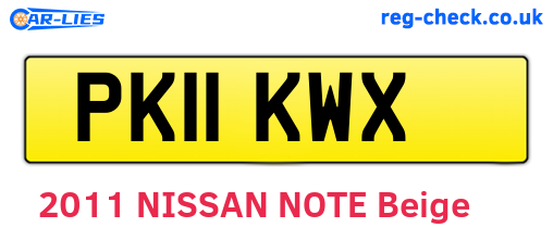 PK11KWX are the vehicle registration plates.