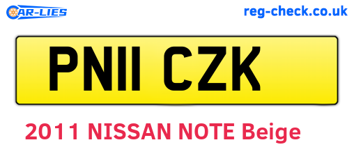 PN11CZK are the vehicle registration plates.