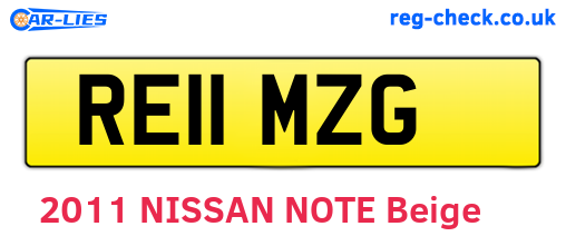 RE11MZG are the vehicle registration plates.