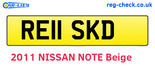 RE11SKD are the vehicle registration plates.