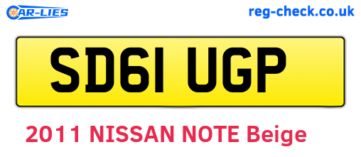 SD61UGP are the vehicle registration plates.