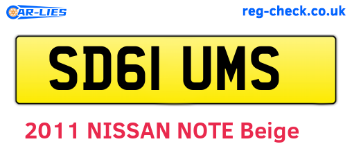 SD61UMS are the vehicle registration plates.