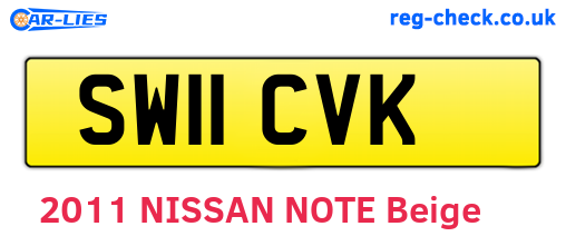 SW11CVK are the vehicle registration plates.
