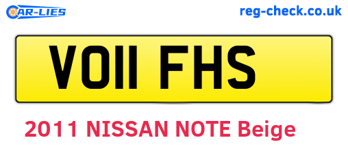 VO11FHS are the vehicle registration plates.