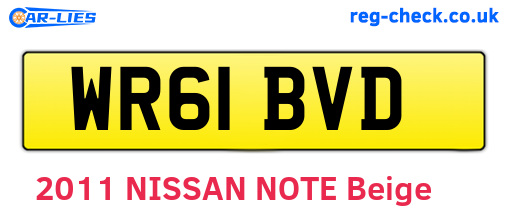 WR61BVD are the vehicle registration plates.
