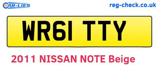 WR61TTY are the vehicle registration plates.