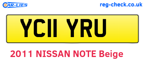 YC11YRU are the vehicle registration plates.